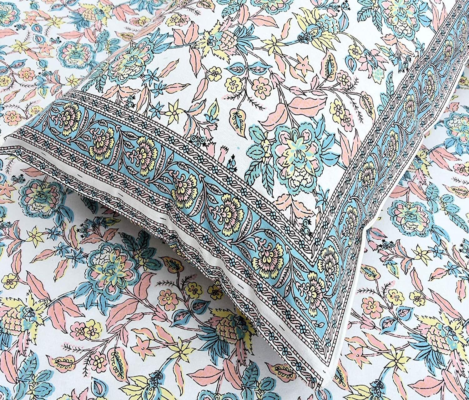 Traditional Rajasthani Design Bedsheet With 2 Pillow Covers - 90 X 108 Inches, Multicolor | Color Fade Resistant & Shrinkage Resistant For All-Season Use