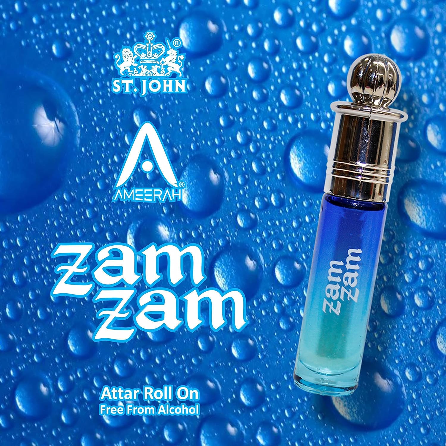 St. john Zam Zam Roll On Attar 8ml 0.2 Fl.oz. | Best Suited For Partywear & Dailywear Attar For Unisex