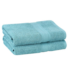 Fresh From Loom Luxury Edition Egyptian 100% Pure Cotton Bath Towel 1200 Gsm | High Water Heavy Soft Dual Stitched Bath Towel (Turquoise Blue) - 2 Pcs