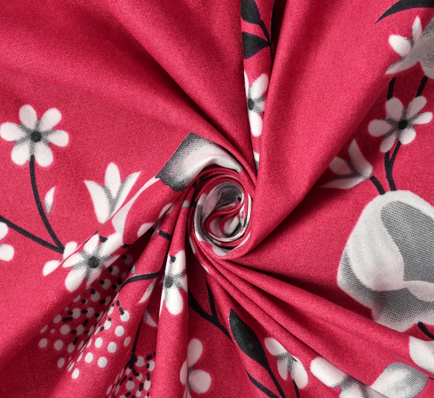 Double Bedsheet With 2 Pillow Covers Size 72 X 72 X 10 Inches, Red | Cotton Feel All Around Elastic Fitted - Queen Size Bedsheets, Super Soft