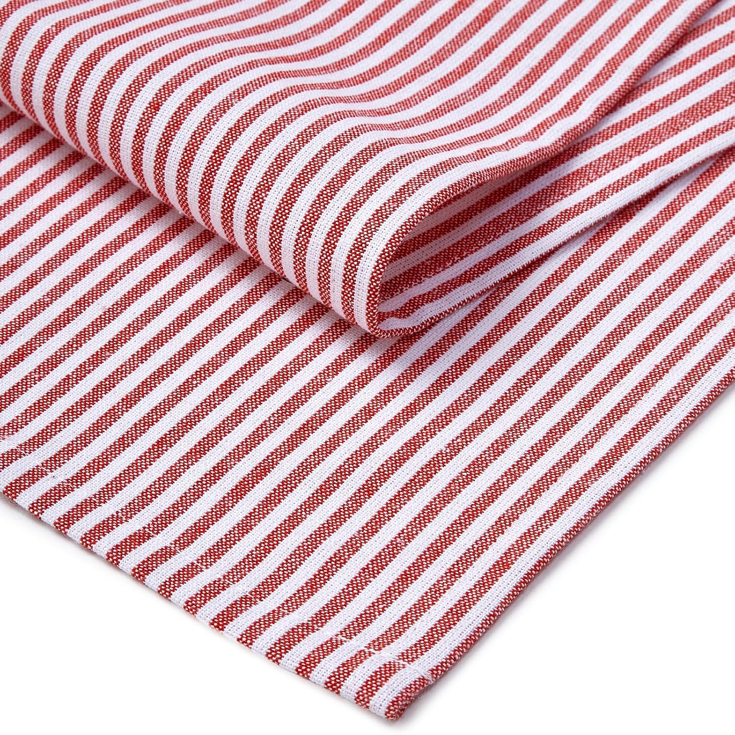 Encasa Xo Kitchen Cooking Cloth 340 Gsm | Cotton Hand Towel For Drying Dishes Highly Absorbent Cleaning & Quick Drying Of Plates | Ticking Red (Set Of 4)