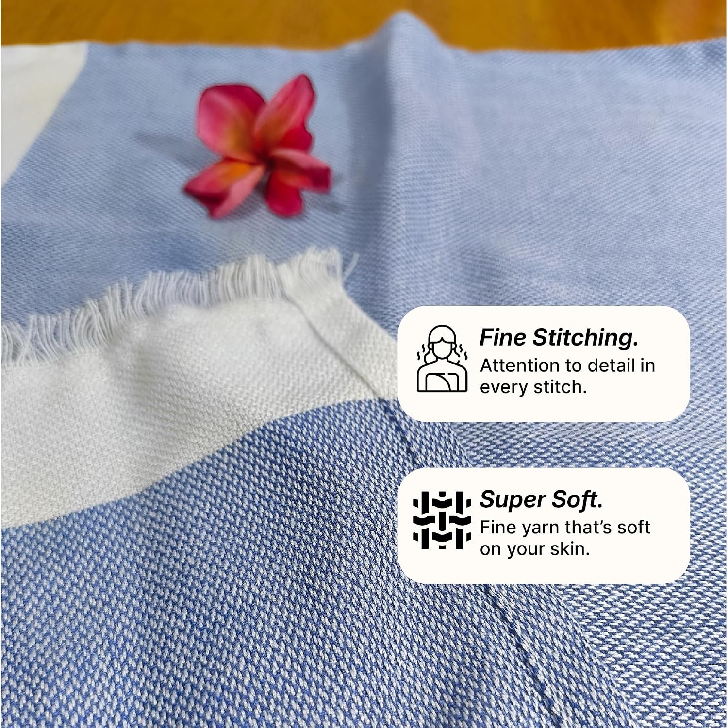 Indihaus Bamboo Hand Towels 300 Gsm | Super Soft & Absorbant (Blue & Teal)- Pack Of 4