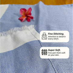 Indihaus Bamboo Hand Towels 300 Gsm | Super Soft & Absorbant (Blue & Teal)- Pack Of 4
