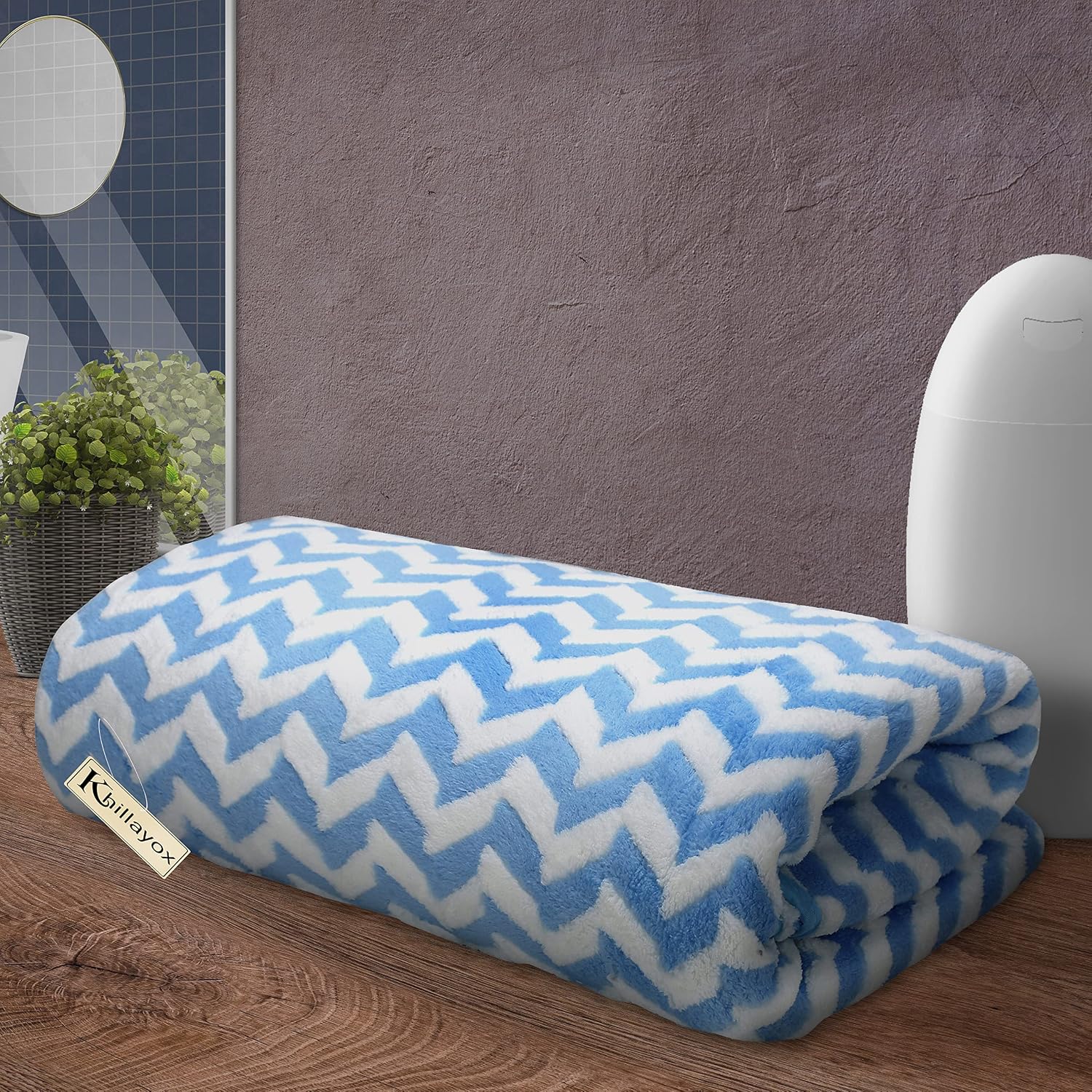 Khillayox Microfiber Hudson Large Size Bath Towel 400 Gsm (Sky Blue)