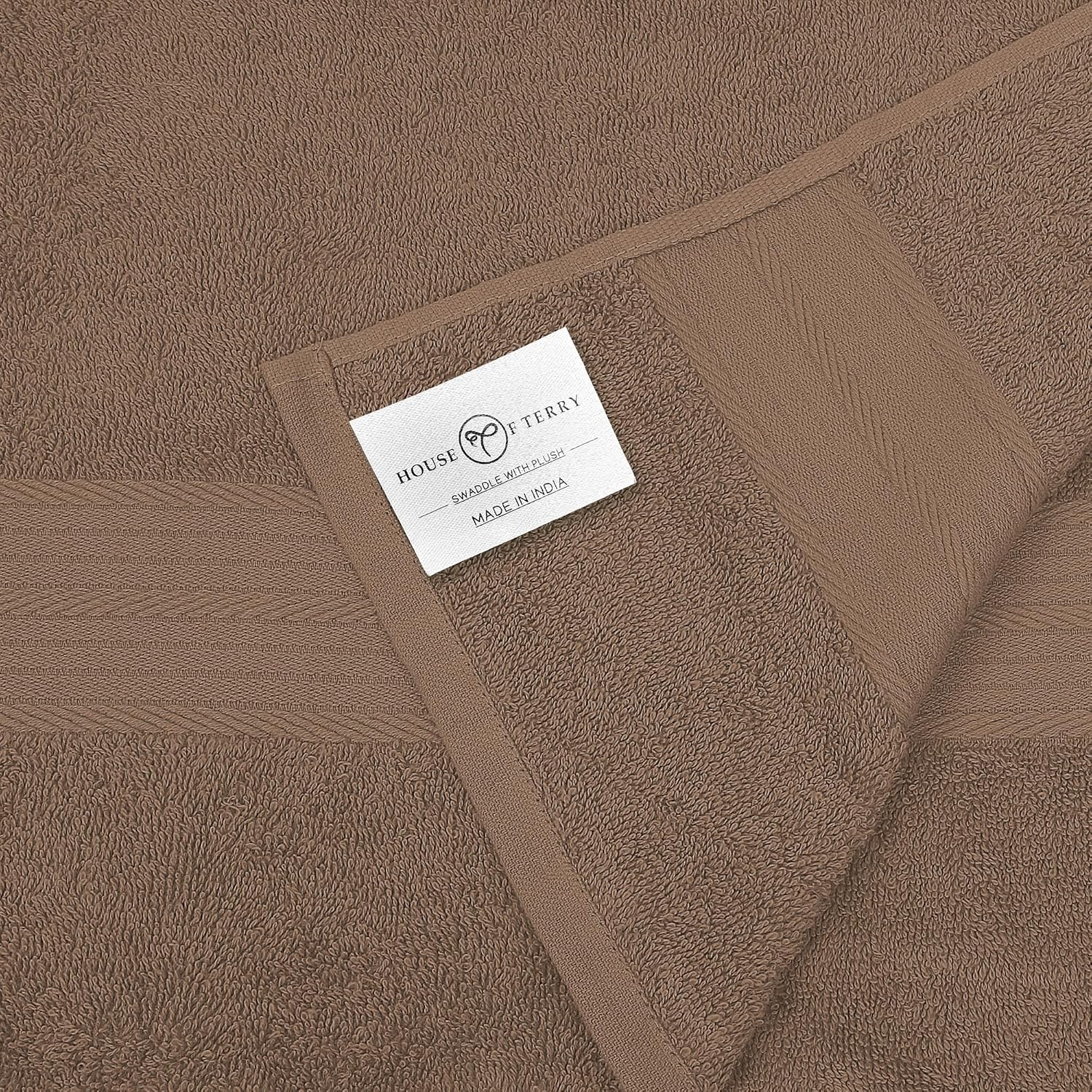 House Of Terry 100% Cotton Bath Towel 1000 Gsm | Quick Dry, Soft & Absorbent, Fade-Resistant, Skin-Friendly Large Size Towel (Brown & Blue) - Pack Of 2