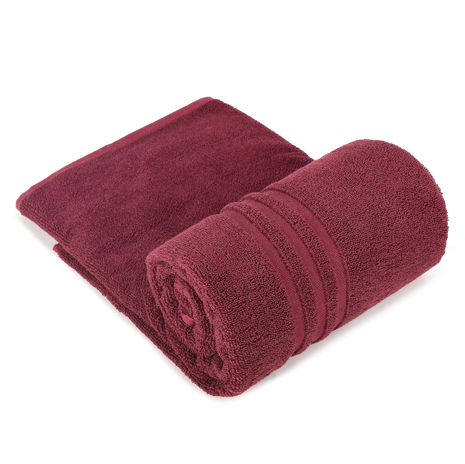 Techsrmaji Cotton Bath Towels 1000 Gsm | Towels For Bathroom Large Size Absorber Towel For Men & Women (Maroon & Blue)- Set Of 2