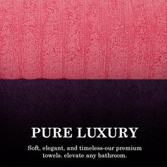 Casa Copenhagen Designed In Denmark Elegance Super Soft 2 Pieces 100% Cotton Large Bath Towel 610 Gsm - Purple & Pink