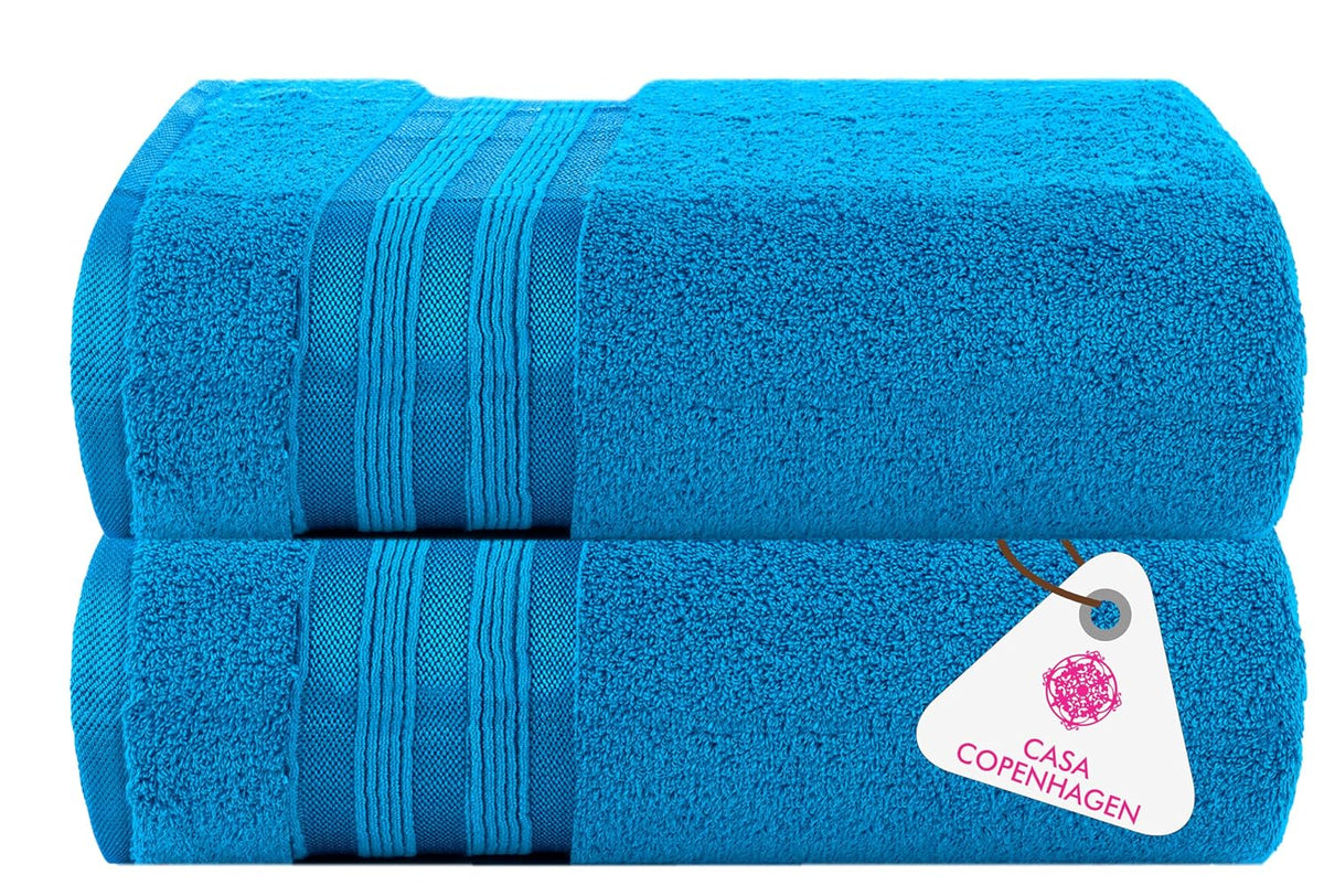 Casa Copenhagen Egyptian Cotton Exotic Hand Towel 400 Gsm (Han Blue)- 2 Pcs