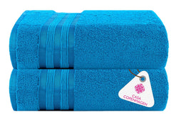 Casa Copenhagen Egyptian Cotton Exotic Hand Towel 400 Gsm (Han Blue)- 2 Pcs