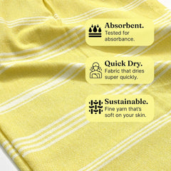 Indihaus Premium Large Cotton Bath Towels 380 Gsm | Soft, Absorbent & Comfortable Large Size Bath Towels (Sunshine Yellow)