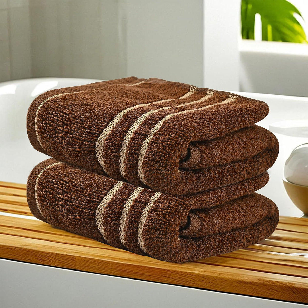 Kuber Industries Soft Cotton Face Towels 300 Gsm | For Men & Women | Easily Washable Pocket Towels & Workout Gym - Dark Brown (Pack Of 2)