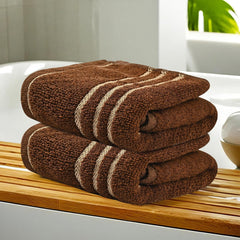 Kuber Industries Soft Cotton Face Towels 300 Gsm | For Men & Women | Easily Washable Pocket Towels & Workout Gym - Dark Brown (Pack Of 2)