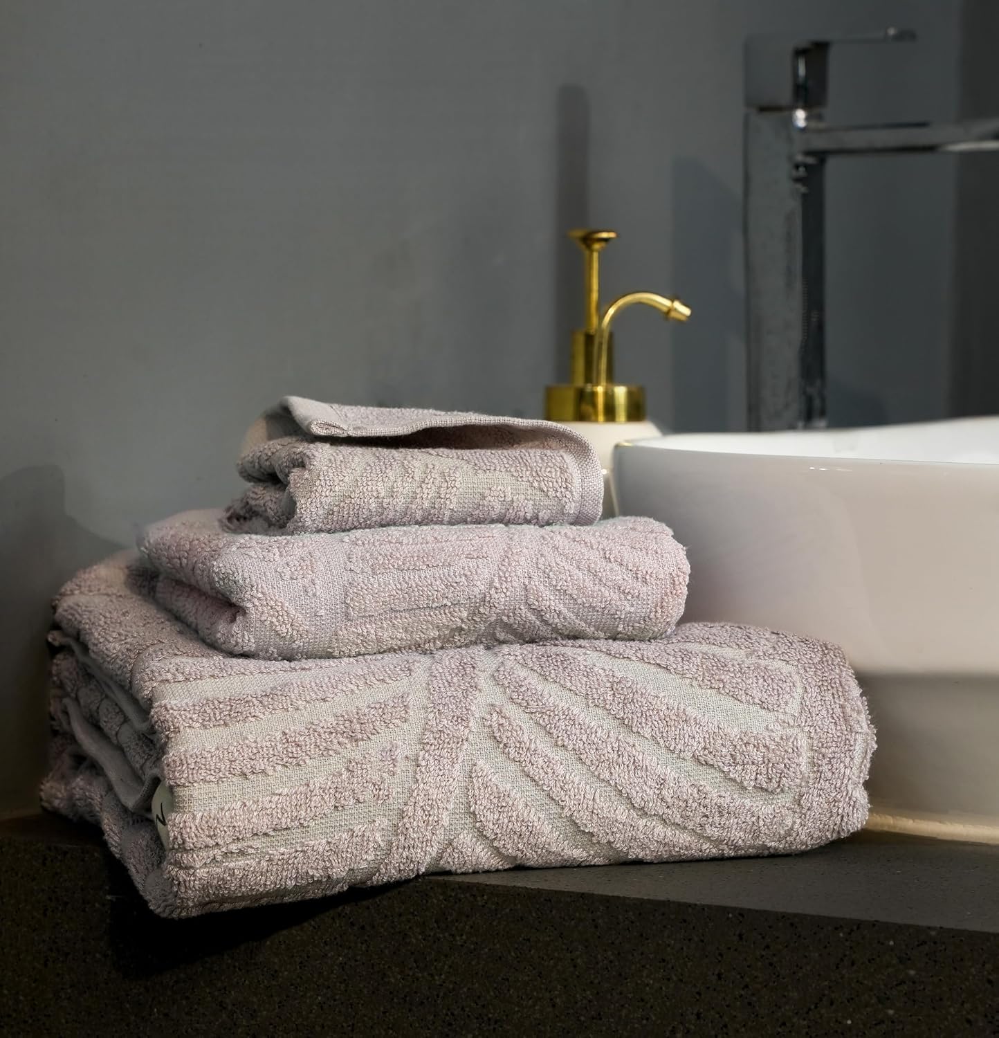 Musa Banana Terry Towel 900 Gsm 1 Bath, 1 Hand & 1 Face Towels With Free Bag 900 Gsm | Terry Towels For Bath Large Size (Shadow Grey) -Set Of 3