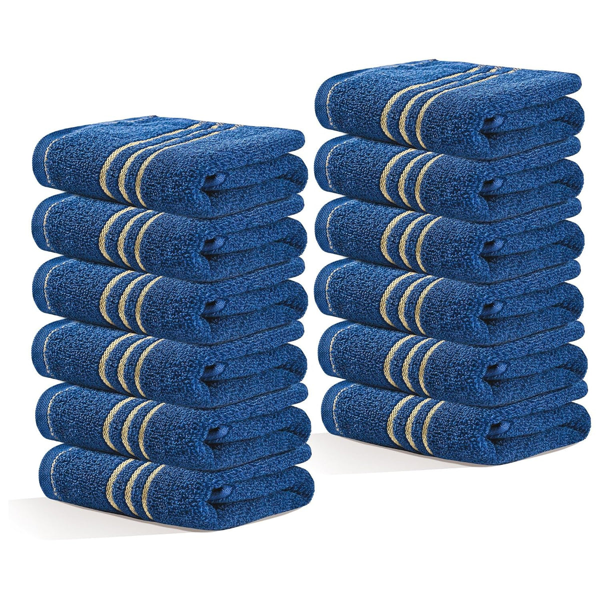 Kuber Industries Soft Cotton Face Towels 300 Gsm | For Men & Women | Easily Washable Pocket Towels & Workout Gym - Dark Blue (Pack Of 12)