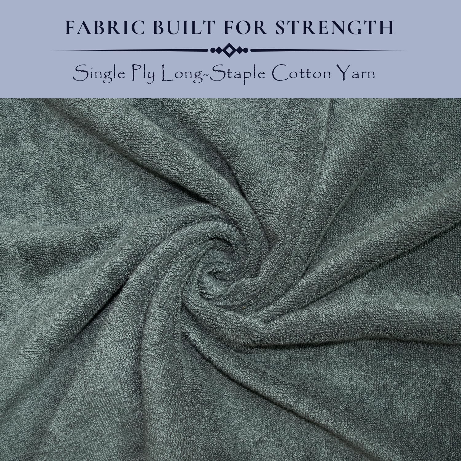Rangoli 100% Cotton Fibre 2 Hand Towel 500 Gsm | Highly Durable & Super Absorbent Towel | Skin-Friendly & Quick Drying Luxury Towels (Grey)