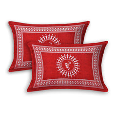 Printed Double Bedsheets For King Size With 2 Pillow Covers - 90 X 100 Inches, Red & White | Comfort Jaipuri Collection Bedsheet - Suitable For All Seasons