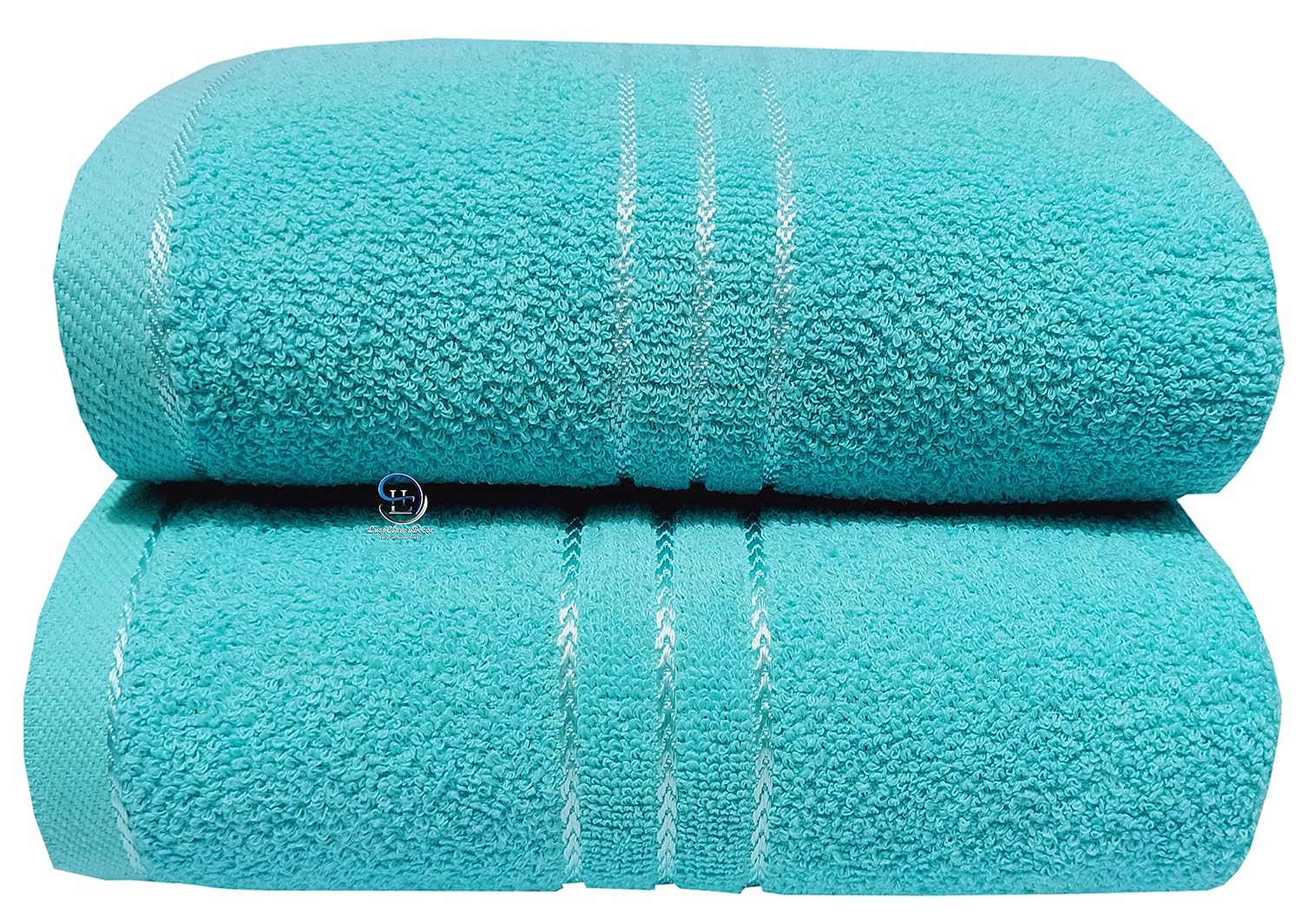 Lush Haven Decor Extra Large Big Men Bath Towel 1000 Gsm | 100% Pure Cotton Full Size Xxxl Ultra Soft, Absorbent & Quick Dry Towel (Sky Blue) - Pack Of 2