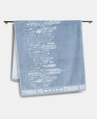 Jockey T124 Men'S Cotton Rich Terry Ultrasoft & Durable Printed Bath Towel 590 Gsm (Dusty Blue)