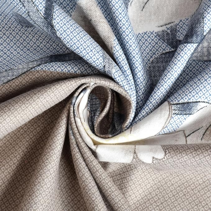Cotton Bedsheets Feel Glace Cotton All Around Elastic Fitted Floral Bedsheets - 60 X 78 Inches, Navy | Premium Super Soft Fitted Bedsheet Queen Size For Double Bedsheet