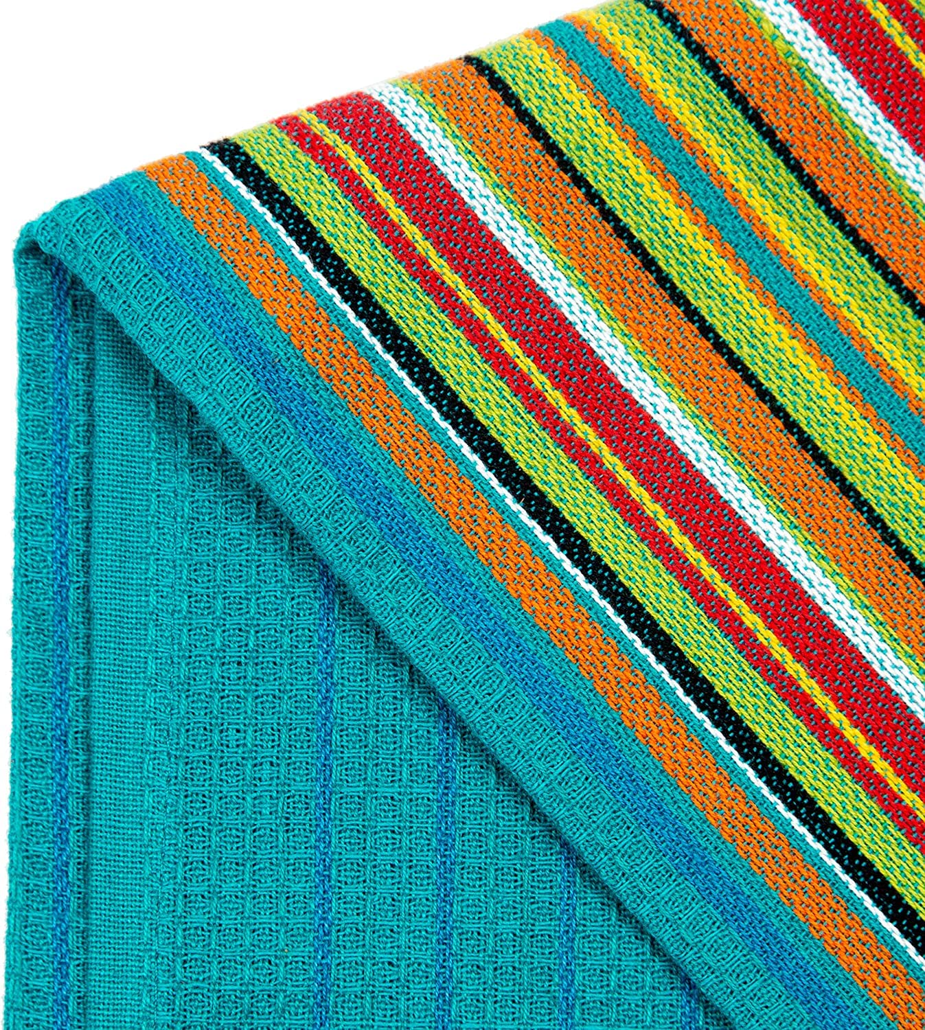Sami Studios Kitchen Cotton Towels 300 Gsm | Highly & Absorbent For Kitchen Cleaning & Quick Drying Elegant Waffle Checks X-Large Towel (Set Of 4) -Multicolor