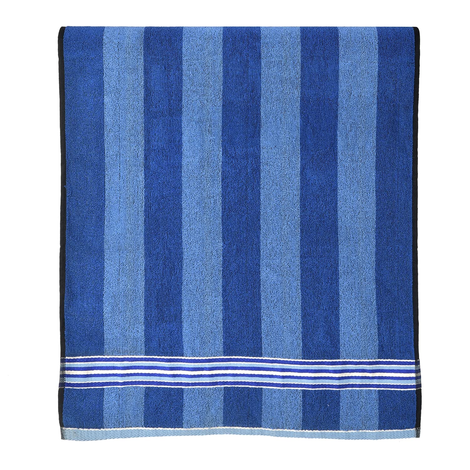 Kuber Industries Lining Design Soft Cotton Bath Towel 200 Gsm | Pack Of 4 (Blue)