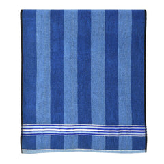 Kuber Industries Lining Design Soft Cotton Bath Towel 200 Gsm - Pack Of 3 (Blue)