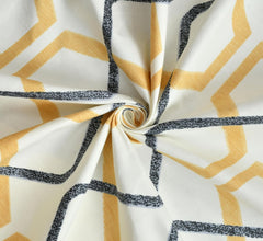 1 Double Bedsheet With 2 Pillow Covers Size 60 X 78 X 8 Inches, White & Yellow | Cotton Feel All Around Elastic Fitted - Queen Size Bedsheets, Super Soft