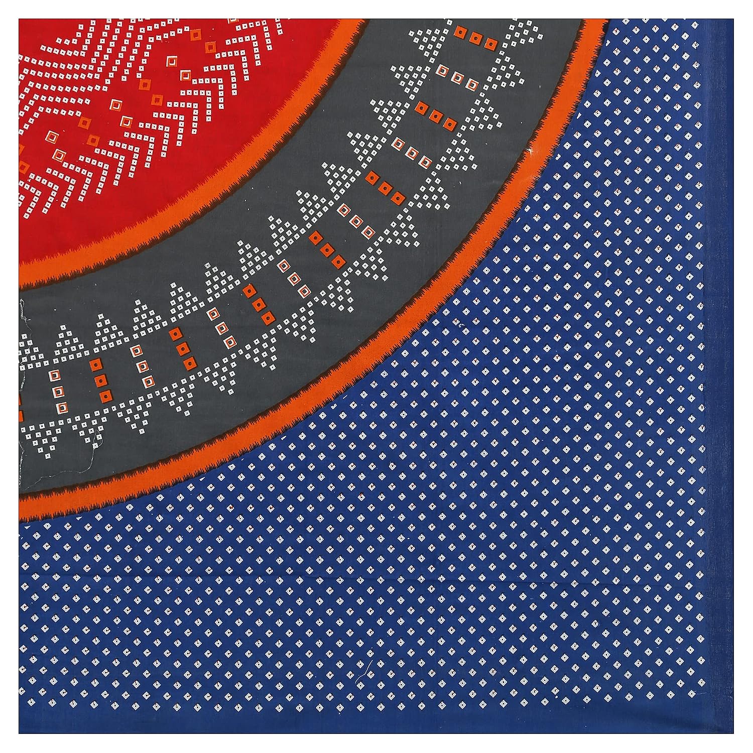 Pure 100% Cotton Double Bed Sheet With 2 Pillow Covers - 90 X 100 Inches, Blue & Red | Beautifully Handcrafted Jaipuri Bedsheets - Skin Friendly Fabric