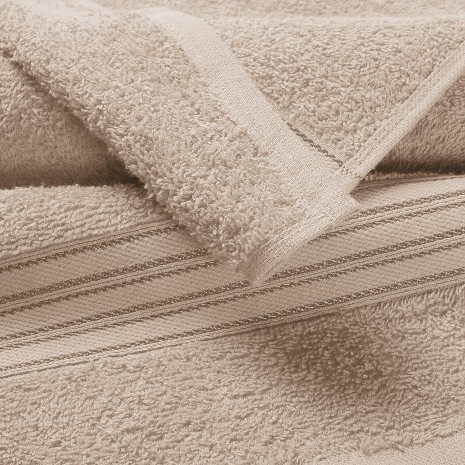 Boutiquo 100% Cotton Bath Towel 500 Gsm | Compact Quick Dry Lightweight Soft & Highly Absorbent Large Size Bath Towel - Tan