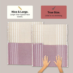 Indihaus Premium Cotton Hand Towel 310 Gsm | Soft, Absorbent, Multi-Purpose Towel Set | Earthy Crimson & Serene Beige (Set Of 4)