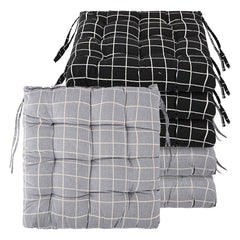 Soft Cotton Chair Cushions Pillow For Sitting, Printed - Black & Light Grey | Pillow For Office Work & Posture Support | Sitting Cushion & Back Rest For Chair, Pain Relief - Pack Of 6