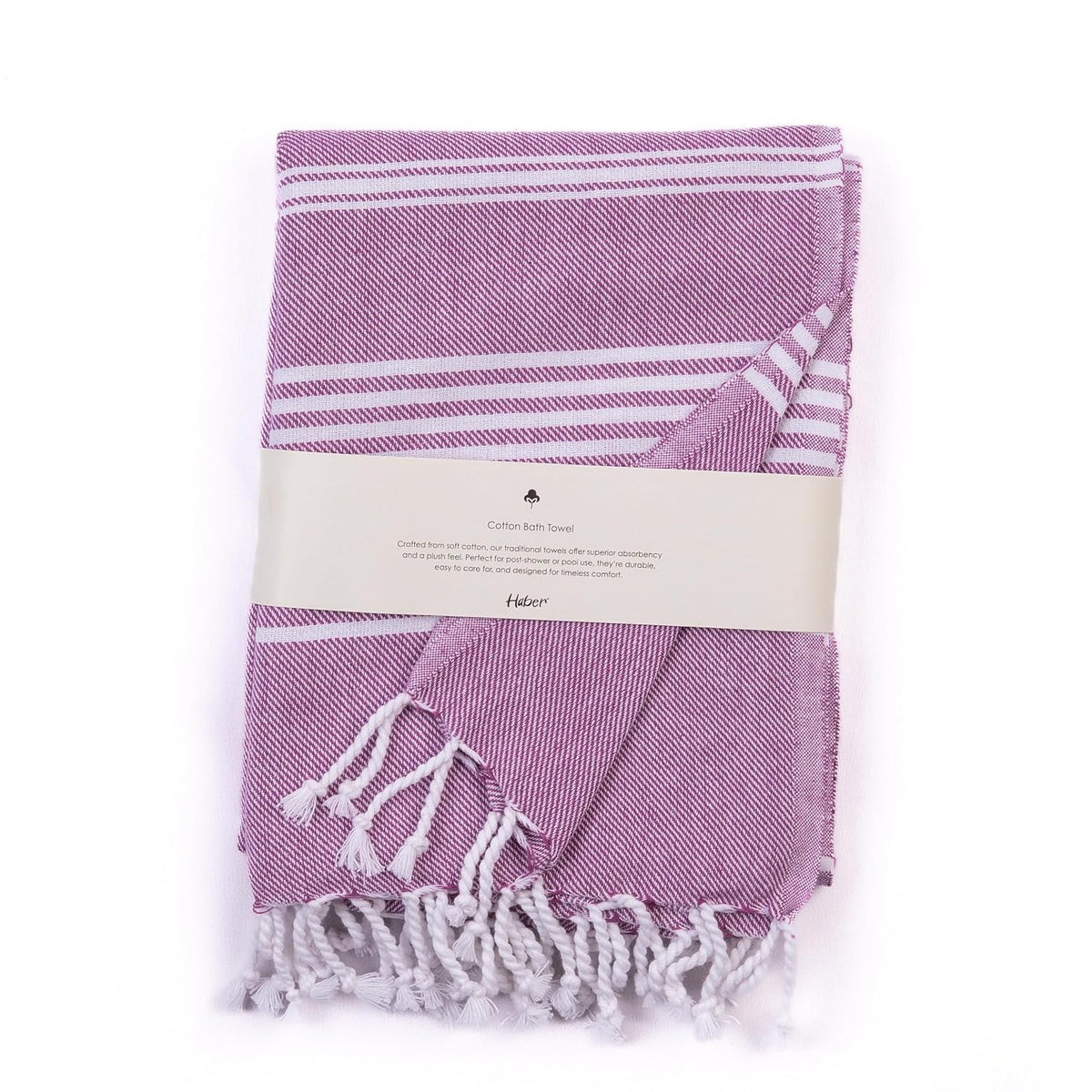 Haber Premium Basic Large Size 100% Cotton Towel 300 Gsm | Soft, Absorbent & Comfortable Quick Dry Bath Towels - Dew Purple (1 Pcs)