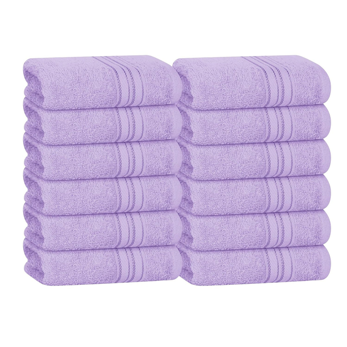 Boutiquo Ultra Soft 100% Cotton Washcloths 1800 Gsm | Contains Face Cloths Compact & Lightweight Multi Purpose Washcloths - Purple (12 Piece)