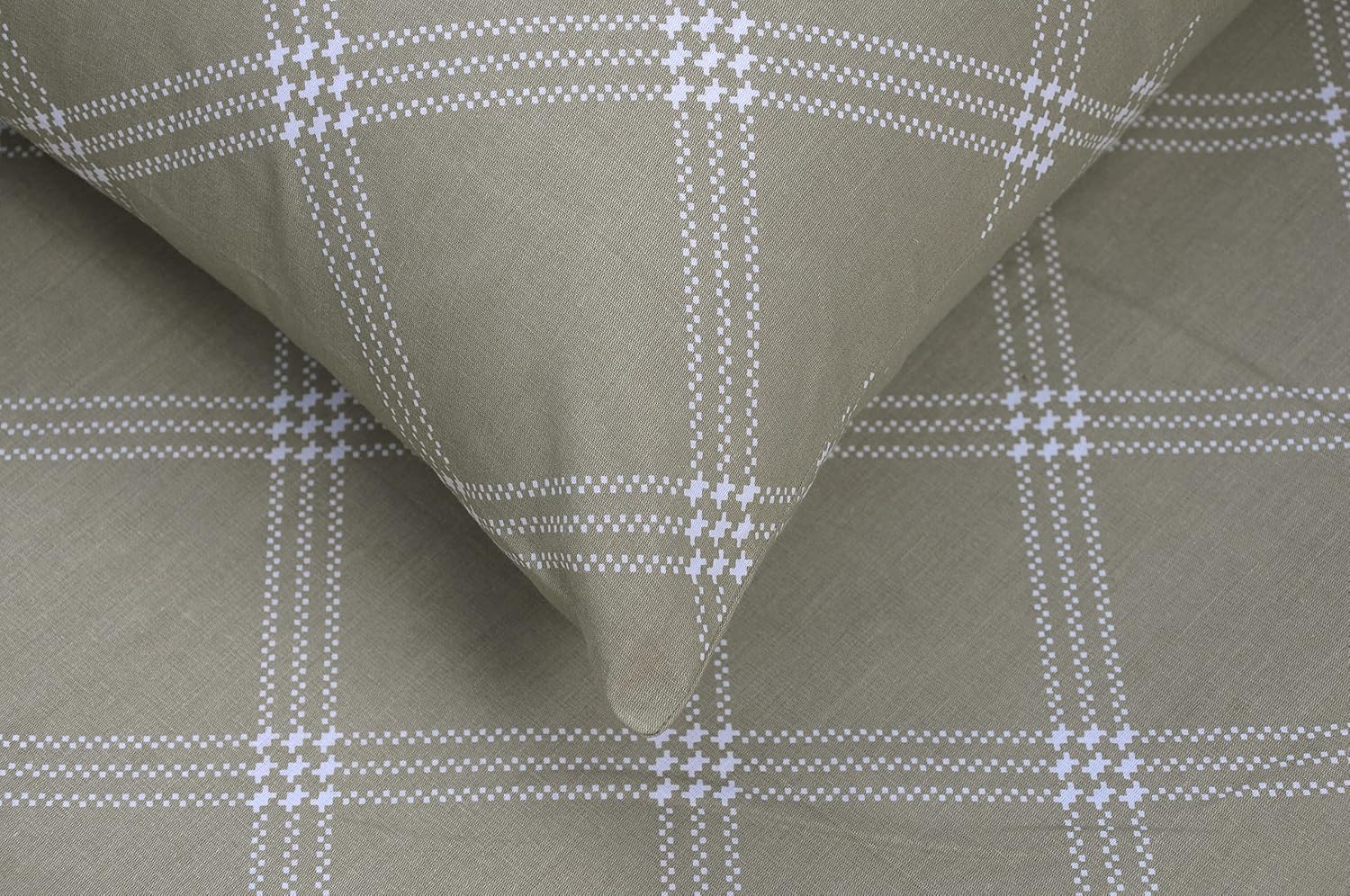 Premium Cotton Bedsheet For Double Bed King Size With 2 Pillow Covers - (108 X 108 Inches) Brandon Beige | Ideal For All Season Comfortable Bedsheet