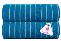Casa Copenhagen Egyptian Cotton Exotic Hand Towel 400 Gsm (Es Teal Blue)- 2 Pcs