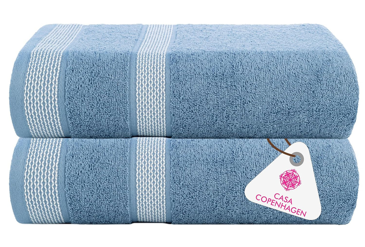 Casa Copenhagen Egyptian Cotton Exotic Hand Towel 400 Gsm (S Dusty Blue)- 2 Pcs