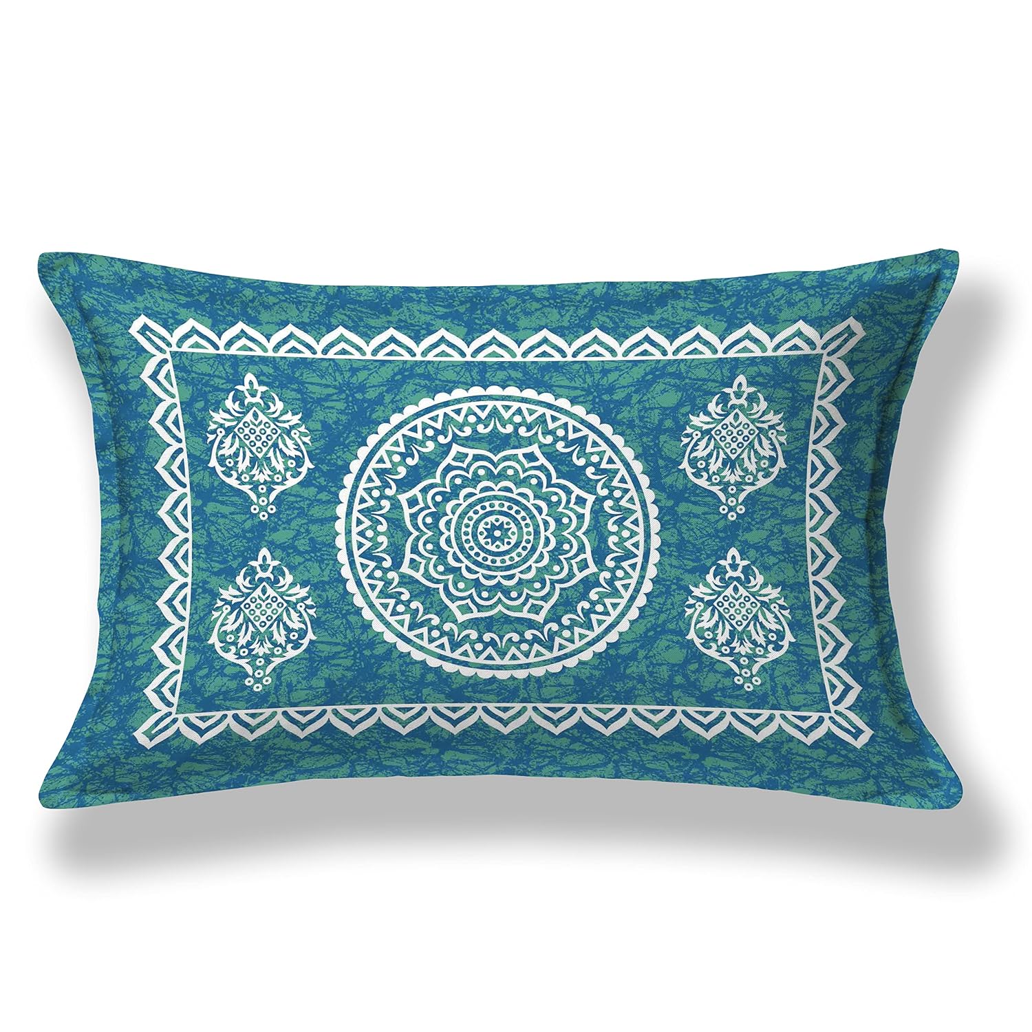 Single Bedsheet With 1 Pillow Covers - 54 X 84 Inches, Sea Green | Long Lasting & Soft 120 Thread Count Bedsheet | Traditional Jaipuri Printed Bedsheet
