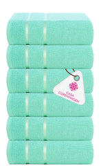 Casa Copenhagen Egyptian Cotton Ecstatic Hand Towel 740 Gsm (Aqua Blue)- 6 Pcs