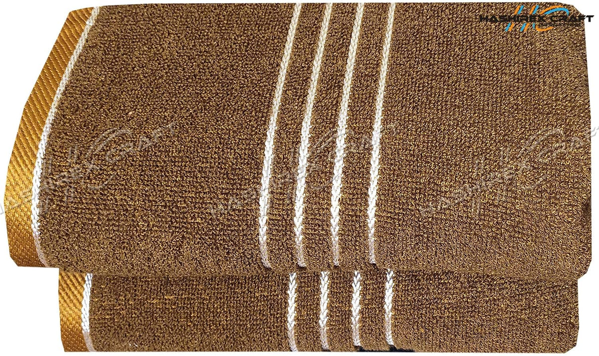 Hashirex Craft Men'S Pure Xxxl Cotton Bath Towel 1300 Gsm (Brown) - Pack Of 2