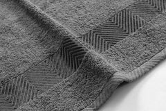 Fash Home International 100% Cotton Ultra Soft & Super Absorbent Antibacterial Bath & Hand Towel 770 Gsm (Grey) -Pack Of 3