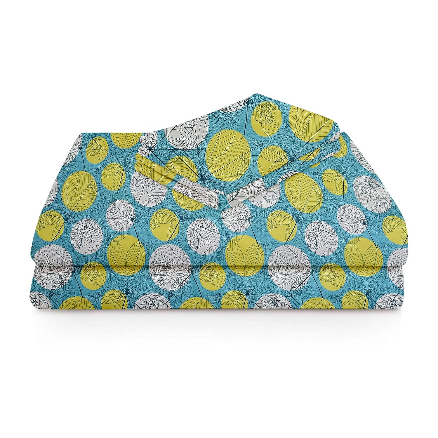 Printed Microfiber Bedsheet For Single Bed With 1 King Size Pillow Covers - 60 X 90 Inches, Sky Blue & White | 144 Thread Count Ideal For Everyday Use