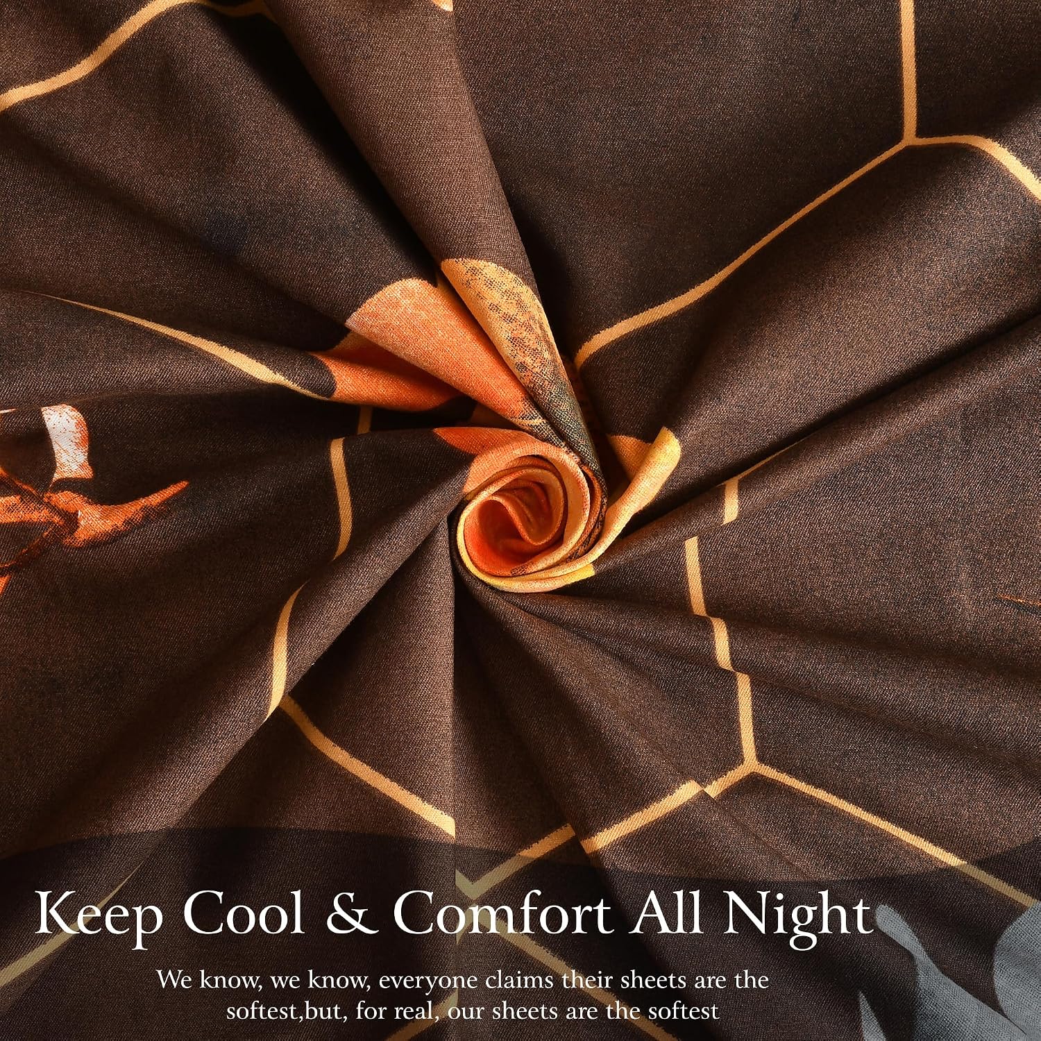 Bedsheet For Double Bed Queen Size With 2 Pillow Cover - 100 X 100 Inches, Brown & White | Perfect For Gifting On Weddings Bedsheet