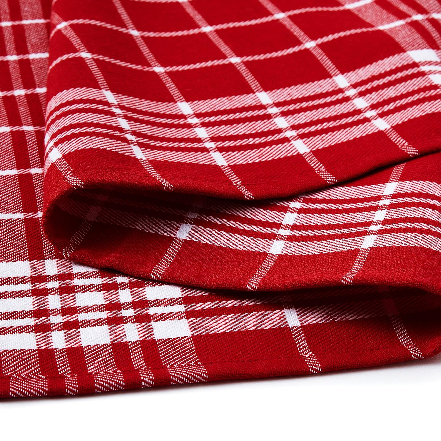Encasa Xo Kitchen Towels Dish Cloths Sets 300 Gsm | Highly Absorbent Cotton Terry Towels Multipurpose For Washing Dishes & Cleaning Towel | Pack Of 4 (Red Non-Terry)