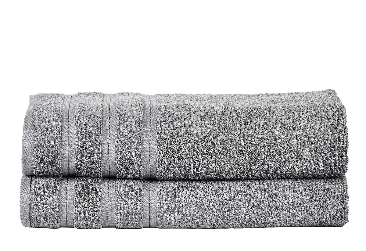 Senses By Riba Cotton Bath & Swim Towel 1000 Gsm | Ultra Soft, Super Absorbent Bath Sheet (Dark Grey) - Pack Of 2