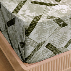 Olive Green King Size Bedsheet With 2 Pillow Covers - 108 X 108 Inches | Luxurious Printed Flat Sheets | Perfect For Home Decor & Gifting