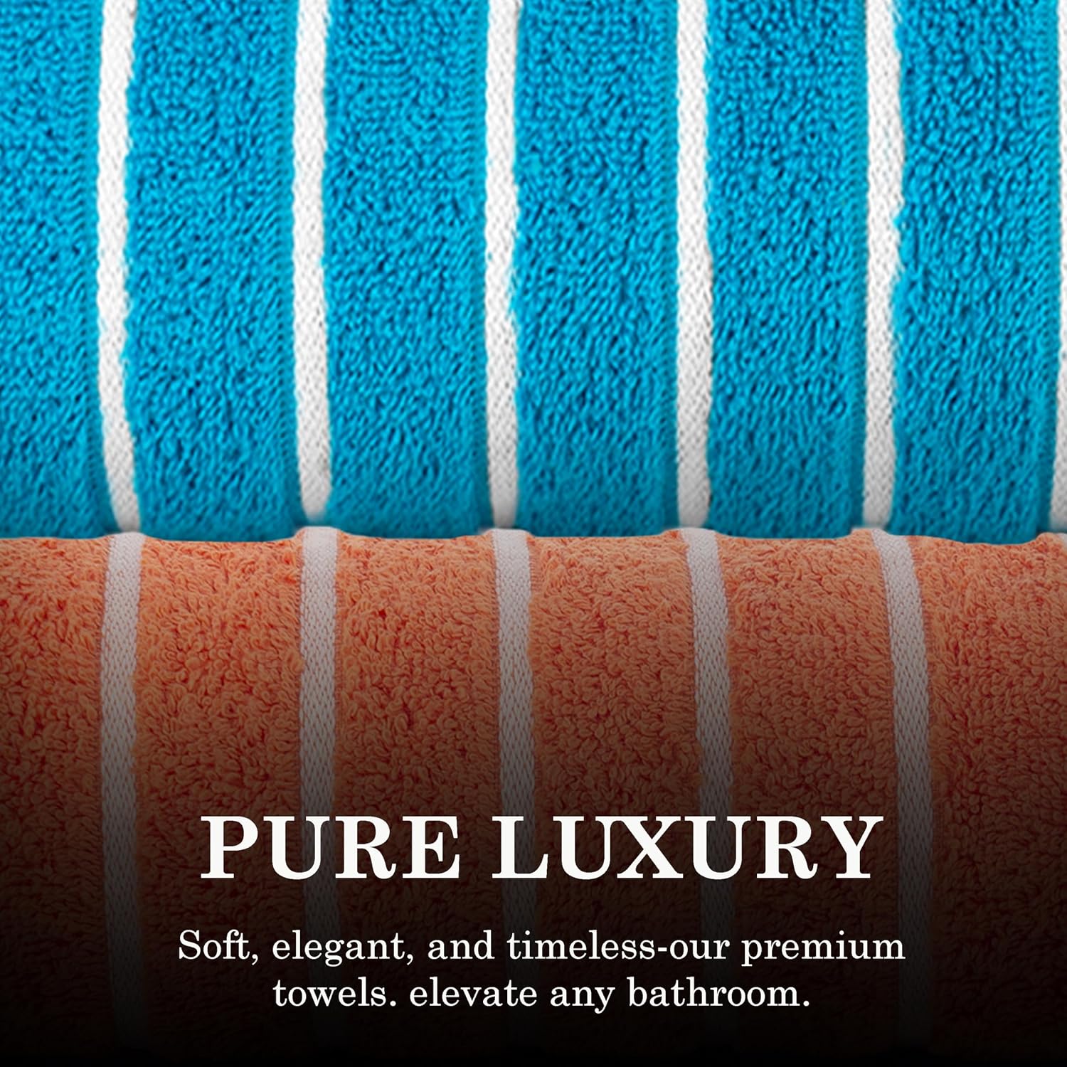 Casa Copenhagen Designed In Denmark Estatic Super Soft 2 Pieces 100% Cotton Large Bath Towel 525 Gsm - Teal Blue & Orange