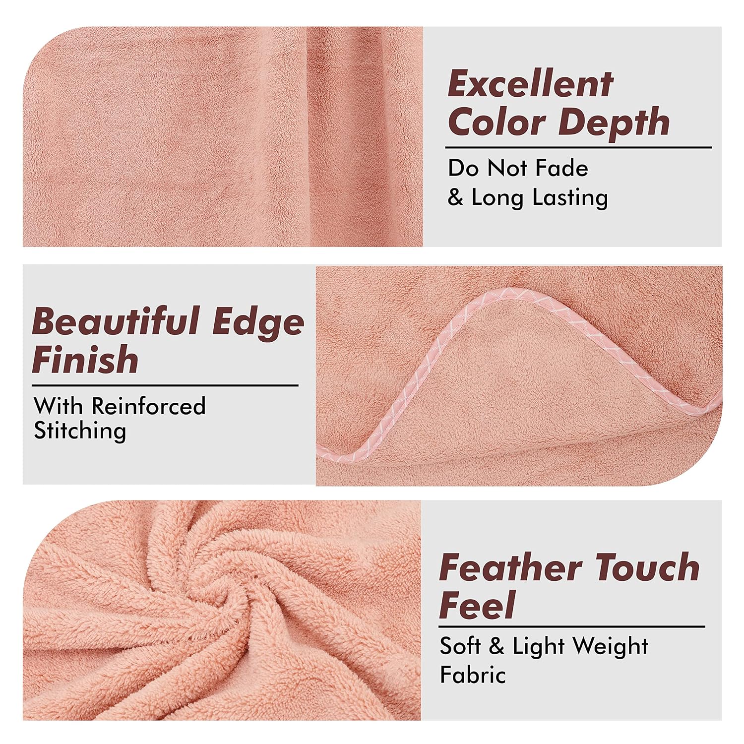 Urbanleaf Microfiber Large Bath Towel Quick Dry Super Absorbent Bath Towel | Towel For Bath, Travel, Gym, Beach, Pool & Yoga (Peach)