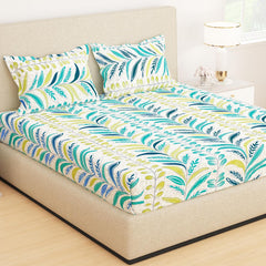 All Around Elastic Fitted Bedsheet With 2 Matching Pillow Covers - 60 X 72 Inches, Multicolor | Long Lasting Use & Everyday Luxury | Ideal For All Seasons