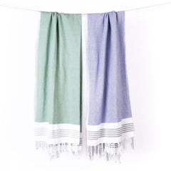 Haber Premium Light Weight 100% Cotton Bath Towel 500 Gsm | Unique Micro Waffle Texture For Active Feel, Quick Absorption & Faster Drying Towel (Green & Heather)- Pack Of 2