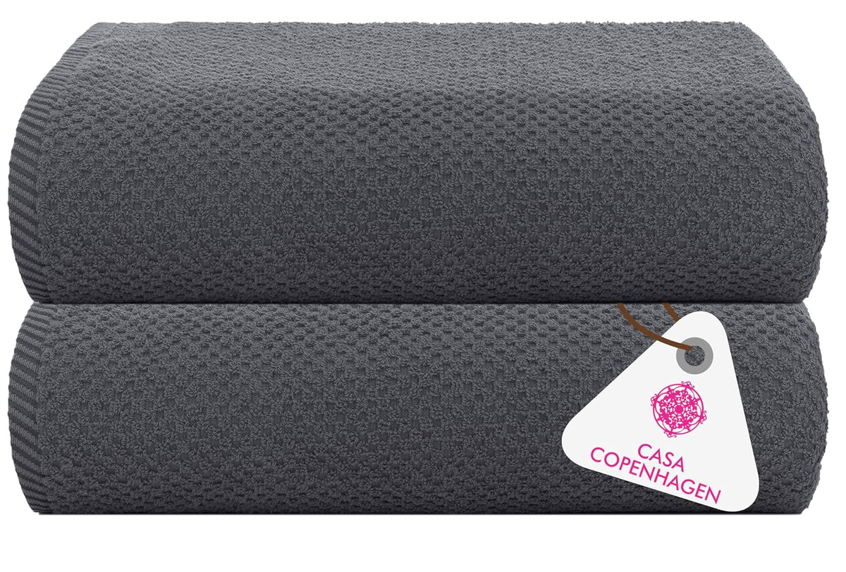 Casa Copenhagen Egyptian Cotton Exotic Hand Towel 400 Gsm (Silver Pine Grey)- 2 Pcs